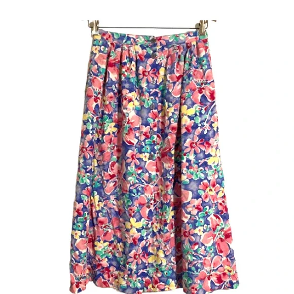 Vintage Floral Skirt w/ POCKETS - Napa Valley - Size 4 - Picture 3 of 7